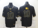 Kansas City Chiefs #10 Tyreek Hill Black Retro Gold 101
