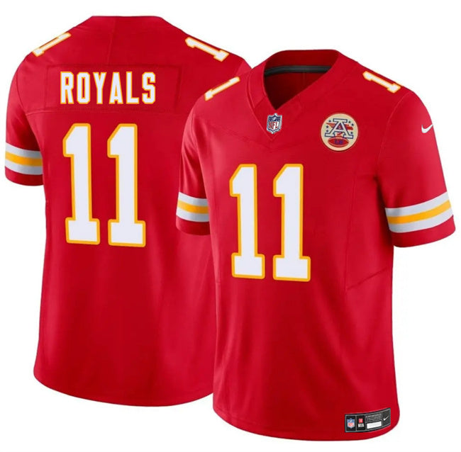 Kansas City Chiefs #11 Jalen Royals Red 2025 Draft F.U.S.E. Vapor Untouchable