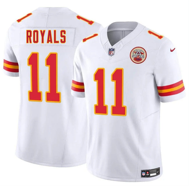 Kansas City Chiefs #11 Jalen Royals White 2025 Draft F.U.S.E. Vapor Untouchable