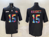Kansas City Chiefs #15 Patrick Mahomes Chiefs Rainbow