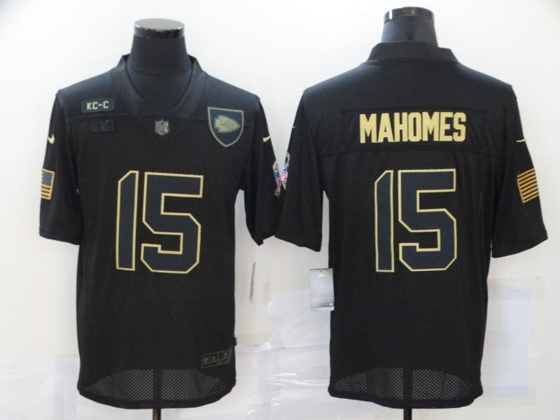 Kansas City Chiefs #15 Patrick Mahomes II New Black Salute 431