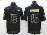 Kansas City Chiefs #15 Patrick Mahomes II New Black Salute 431