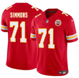 Kansas City Chiefs #71 Josh Simmons Red 2025 Draft F.U.S.E. Vapor Untouchable