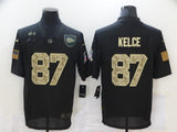 Kansas City Chiefs #87 Travis Kelce 20 Salute Camo Text 649