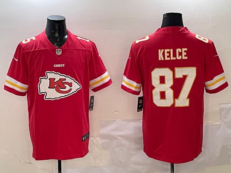 Kansas City Chiefs #87 Travis Kelce Chiefs Big Logo