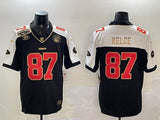 Kansas City Chiefs #87 Travis Kelce Chiefs Gold Text V3