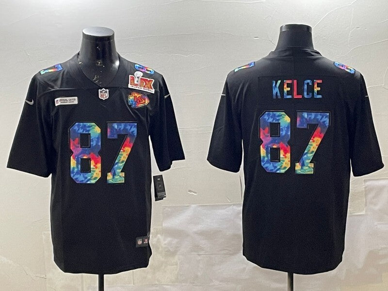Kansas City Chiefs #87 Travis Kelce Chiefs Rainbow Style 2