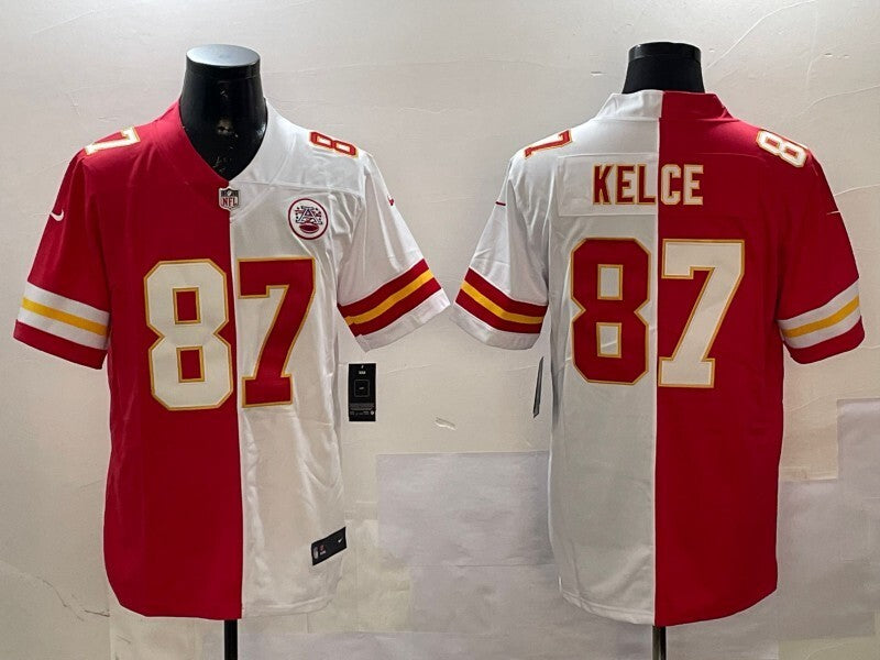 Kansas City Chiefs #87 Travis Kelce Chiefs Split Adult