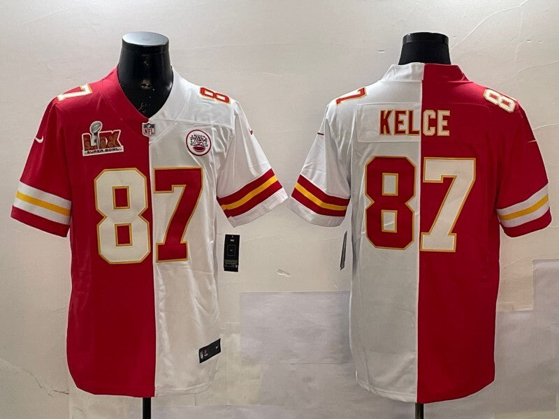 Kansas City Chiefs #87 Travis Kelce Chiefs Split Adult Style 2