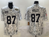 Kansas City Chiefs #87 Travis Kelce Chiefs White Salute