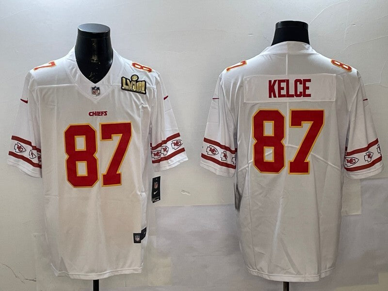 Kansas City Chiefs #87 Travis Kelce Long Sleeve Logo Adult Style 1