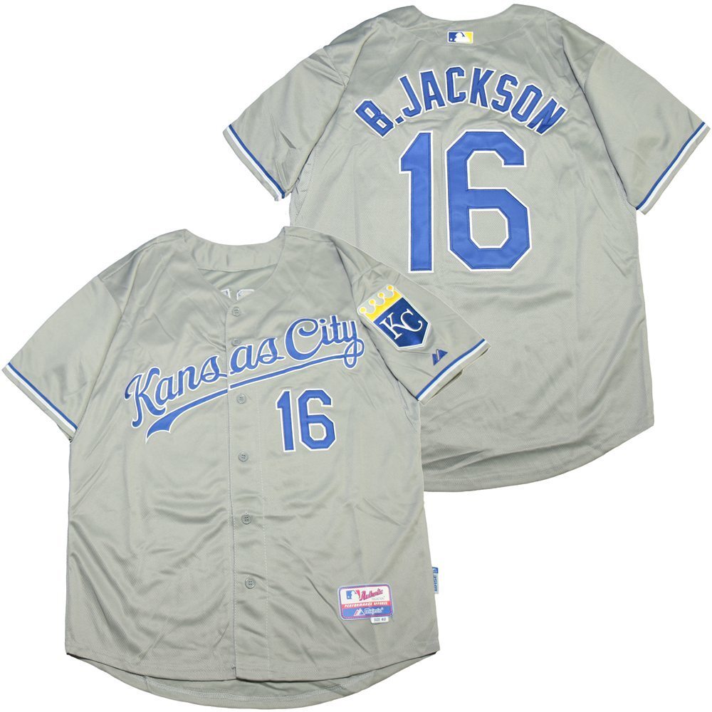 Kansas City Royals #16 Bo Jackson Royals 16 Gray