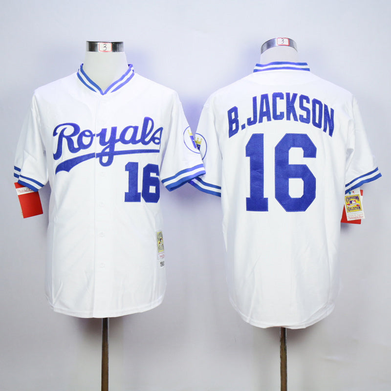Kansas City Royals #16 Bo Jackson Royals 16 White 1980 Retro ....]