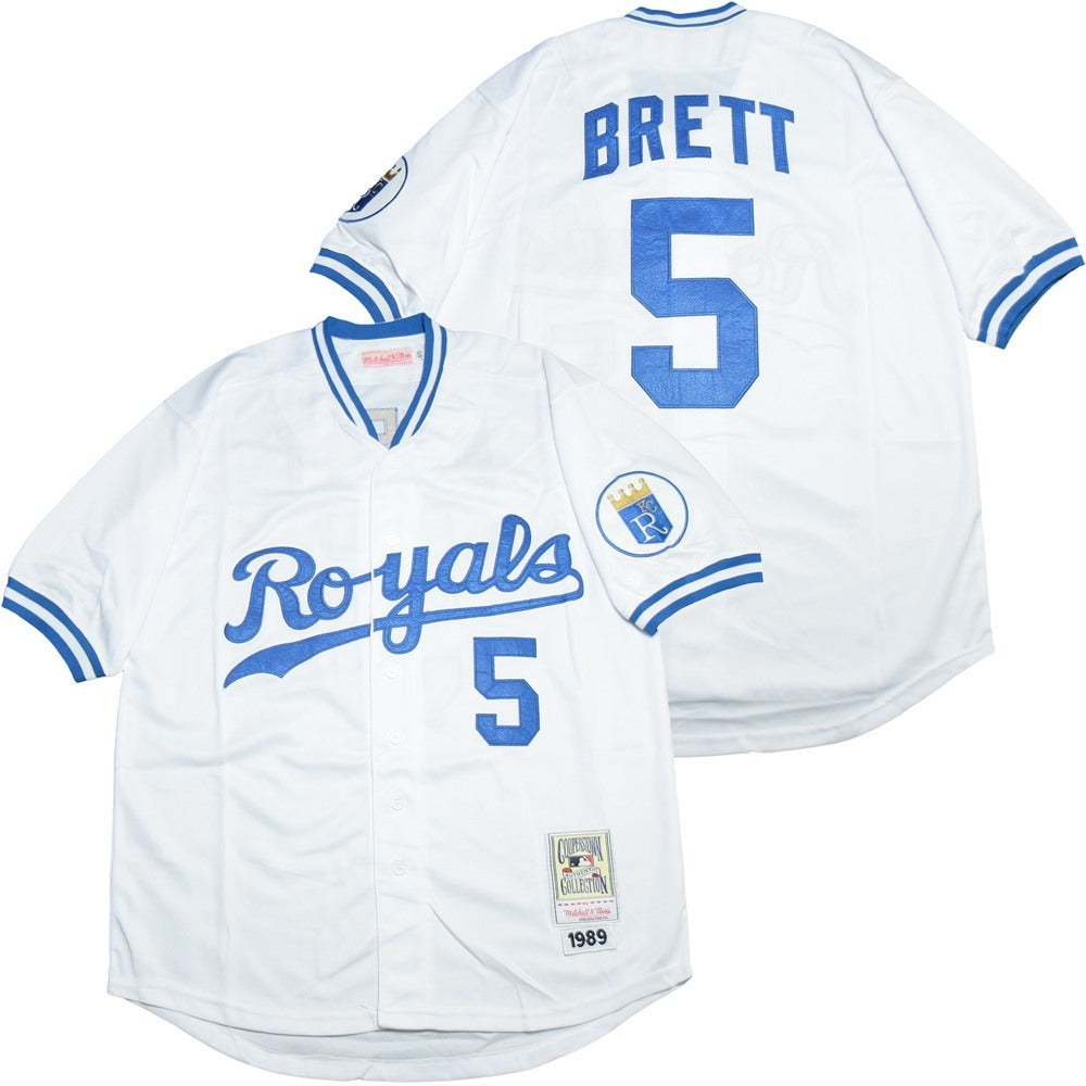 Kansas City Royals #5 George Brett Royals 5 White 1989 Retro