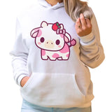Kawaii Strawberry Cow Hoodie Tumblr Hoodie Trendy VSCO Shirt Option Available Gifts for Teenage Girls, Cute Girl Styles