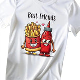 Ketchup and Fries Tshirt, Best Friends Shirt, Foodie Friends Tee, Cute Food Shirt, Fries and Ketchup Tee, Cartoon Food Tee, Food Lover Shirt