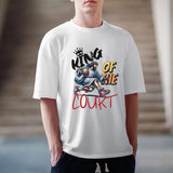 King Of The Court T-Shirt Pure Cotton Casual Style Crew Neck Short Sleeve T-Shirt Tops Trendy for Unisex