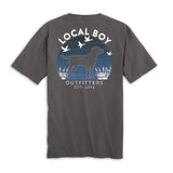LOCAL BOY Youth Hey Boy Short Sleeve T-Shirt, Back of shirt, for Women and Men, Streetwear Crewneck Tshirt
