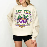 Let The Shenanigans Begin Tshirt Sweatshirt Hoodie, Coquette Mardi Gras Shirt, Mardi Beads Louisiana Festival, Fat Tuesday, Unisex Sweater Pullover Tee