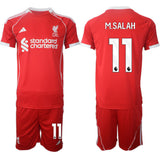 Liverpool #11 Mohamed Salah 2025 Red Home Soccer Jersey Suit