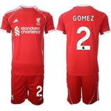 Liverpool #2 Joe Gomez 2025 Red Home Soccer Jersey Suit