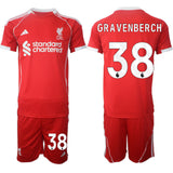 Liverpool #38 Ryan Gravenberch 2025 Red Home Soccer Jersey Suit