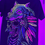 Lobo calavera sizes small t-shirt Cotton Black