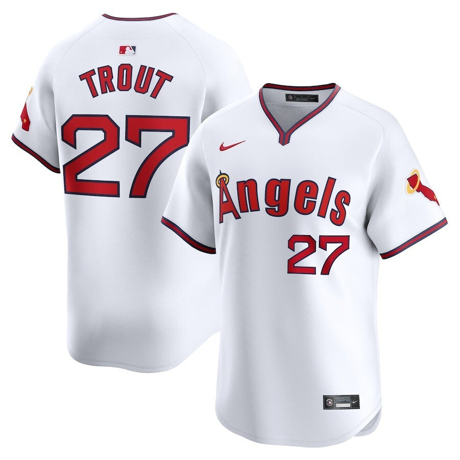Los Angeles Angels #27 Mike Trout Alternate Limited Player Jersey – White