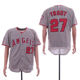 Los Angeles Angels #27 Mike Trout Angels 27 Gray Elite