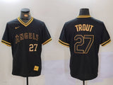 Los Angeles Angels #27 Mike Trout Angels Gold Text Style 6