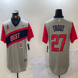 Los Angeles Angels #27 Mike Trout Angels Retro Adult Style 4