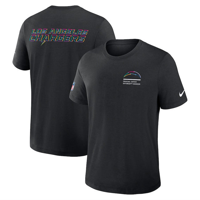 Los Angeles Chargers Black 2025 Crucial Catch Tri-Blend Dri-FIT T-Shirt