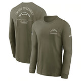 Los Angeles Chargers Olive 2025 Salute to Service Sideline Long Sleeve T-Shirt