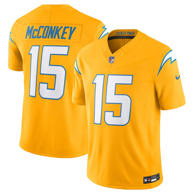 Los Angeles Chargers #15 Ladd McConkey Gold 2025 F.U.S.E. AlternateVapor Limited
