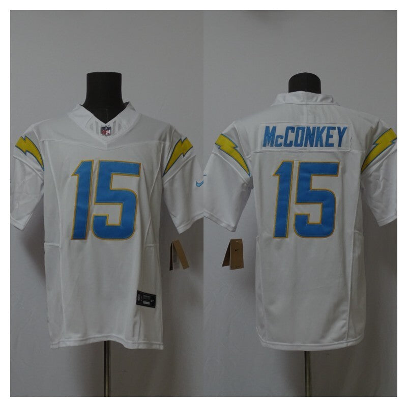 Los Angeles Chargers #15 Ladd McConkey Lightning 3 Edition Style 1