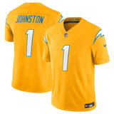 Los Angeles Chargers #1 Quentin Johnston Gold 2025 F.U.S.E. Alternate Vapor Limited