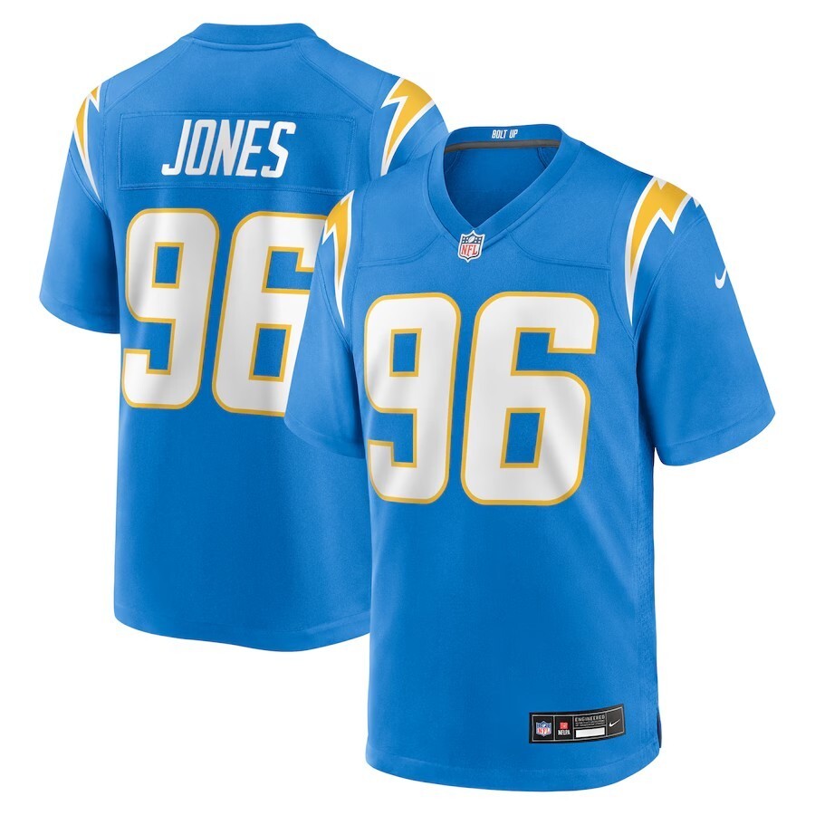 Los Angeles Chargers #96 Naquan Jones Team Game Jersey - Powder Blue