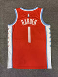 Los Angeles Clippers #1 James Harden 26 Season Clippers Team City Orange Red Style 1