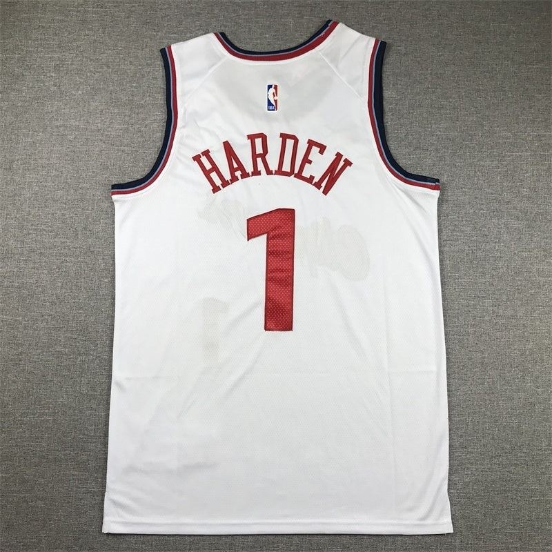 Los Angeles Clippers #1 James Harden Clippers 1 New White Style 1