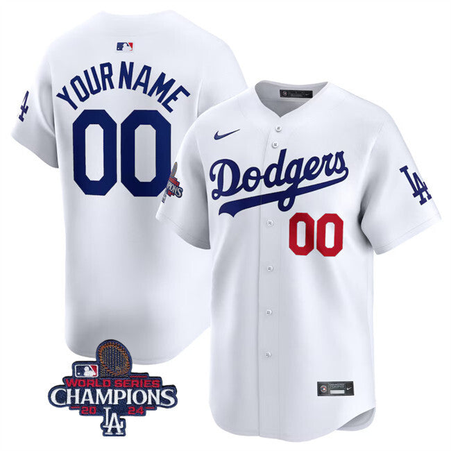 Los Angeles Dodgers Active Player Custom White 2024 World Series Champions Home