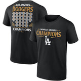 Los Angeles Dodgers Black 2024 World Series Champions Jersey Roster T-Shirt