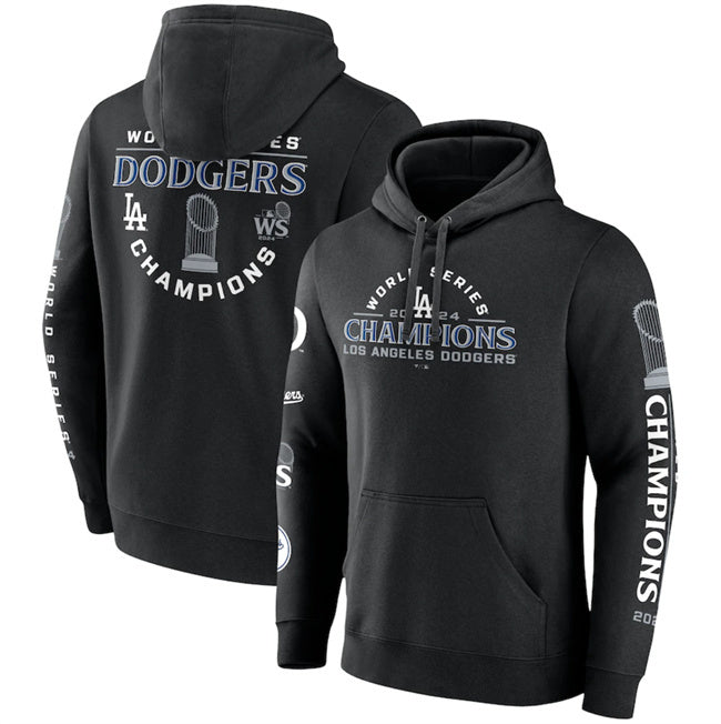 Los Angeles Dodgers Black 2024 World Series Champions Logos Pullover