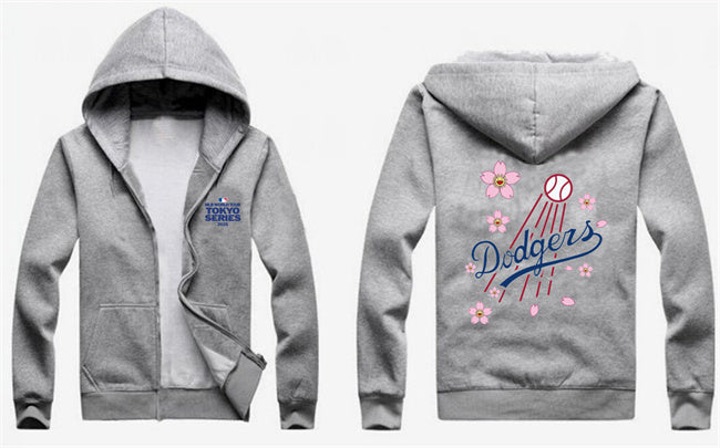 Los Angeles Dodgers Gray 2025 Tokyo Series Full-Zip Hoodie2