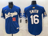 Los Angeles Dodgers #16 Will Smith Dodgers Blue Gold Adult