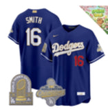 Los Angeles Dodgers #16 Will Smith Dodgers Blue Gold V2