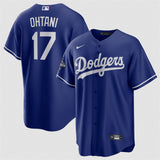 Los Angeles Dodgers #17 Shohei Ohtani Blue 2025 World Series Champions Patch Cool