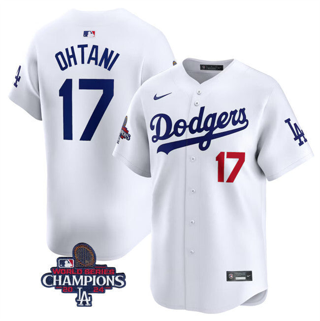 Los Angeles Dodgers #17 Shohei Ohtani White 2024 World Series Champions Home Limited