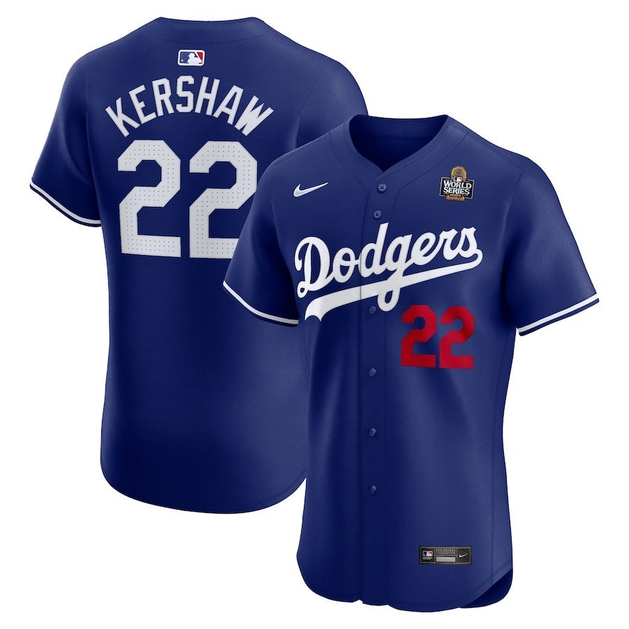 Los Angeles Dodgers #22 Clayton Kershaw 2024 World Series Alternate Elite Player Jersey - Royal