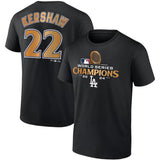 Los Angeles Dodgers #22 Clayton Kershaw Black 2024 World Series Champions Name &