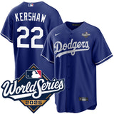 Los Angeles Dodgers #22 Clayton Kershaw Royal 2025 Alternate World Series Jersey